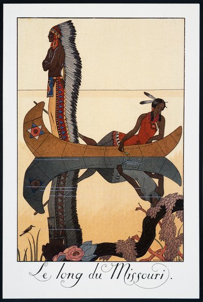 Le long du Missouri, litografia di George Barbier (1882-1932), da Falbalas et Fanfreluches, Almanach des Modes Presentes, Passees et Futures, Francia, 20° secolo da Georges Barbier