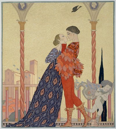 Amanti su un balcone da Georges Barbier