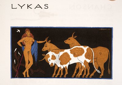 Lykas, illustrazione da Les Chansons de Bilitis, di Pierre Louys, pub. 1922 da Georges Barbier