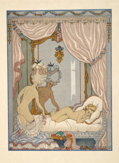 Visita della Marchesa de Merteuil alla camera da letto di Cécile de Volanges, illustrazione da 
