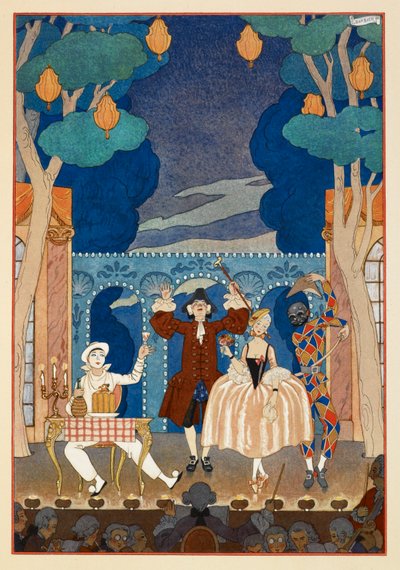 Pantomima. Pierrot e Arlecchino da Georges Barbier