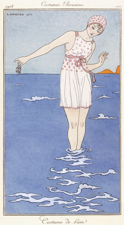 Abbigliamento parigino: Costume da bagno da Georges Barbier