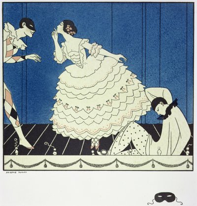 Tamara Karsavina come Colombina, Vaslav Nijinsky come Arlecchino e Adolph Bolm come Pierrot in 