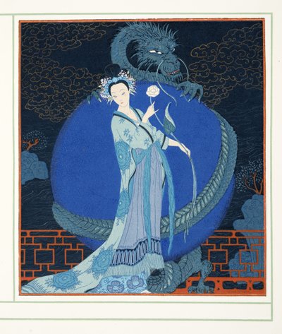 Turandot principessa di Cina, da Personaggi della Commedia, pub. 1922 da Georges Barbier
