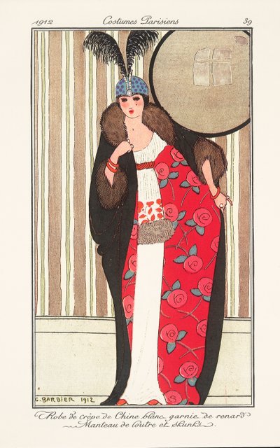 Tavola di moda femminile dal Journal des Dames et des Modes da Georges Barbier