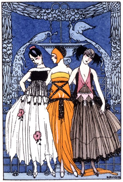 Le tre Grazie, c. 1920 (incisione) da Georges Barbier