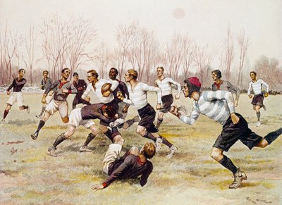Partita di rugby, campionato al Parc de Saint Cloud, calendario sportivo, febbraio da Georges Bertin Scott