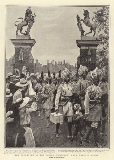 La partenza del contingente indiano da Hampton Court da Georges Bertin Scott