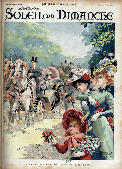 Festa dei fiori. Da un acquerello di Geo Blott. Incisione in "Le soleil-du-dimanche", 11 giugno da Georges Blott