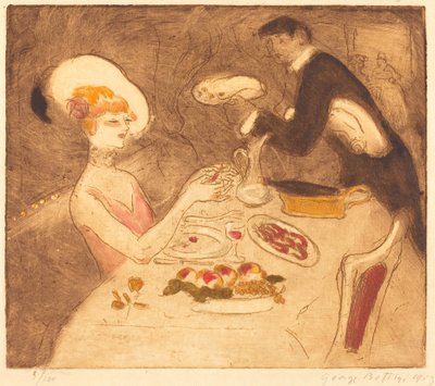 Donna che cena da Georges Bottini