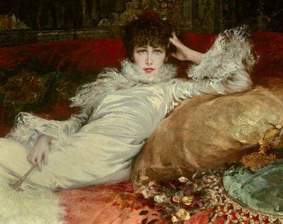 Ritratto della comica Sarah-Henriette Bernard detta Sarah Bernhardt (1844-1923) da Georges Clairin