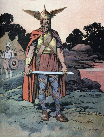 Ritratto di Vercingetorige (ca. 80-46 a.C.) guerriero e capo gallico della tribù degli Arverni da Georges Conrad