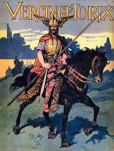 Ritratto di Vercingetorige (ca. 80-c. 46 a.C.) guerriero e capo gallico della tribù degli Arverni. Illustrazione di Georges Conrad (1874-1936) tratta da 