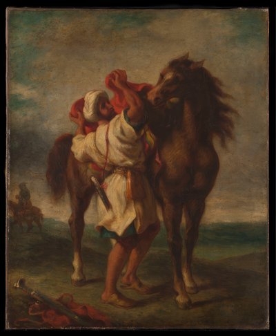 Arabo sella il suo cavallo da Georges Décote