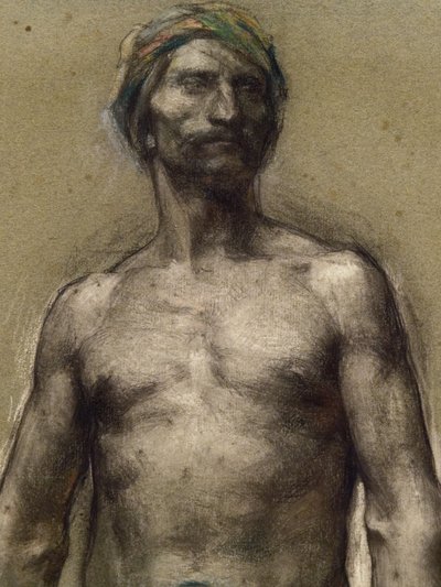 Studio di uomo nudo con turbante (dettaglio) da Georges Desvallieres