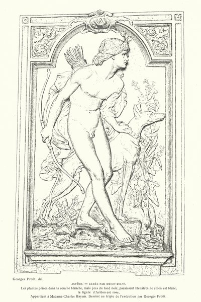Atteone, eroe della mitologia greca, cammeo dello scultore francese Emile Soldi da Georges Ernest Profit