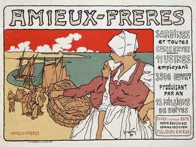Pubblicità per sardine e conserve Amieux-Frères, di Georges Fay da Georges Fay