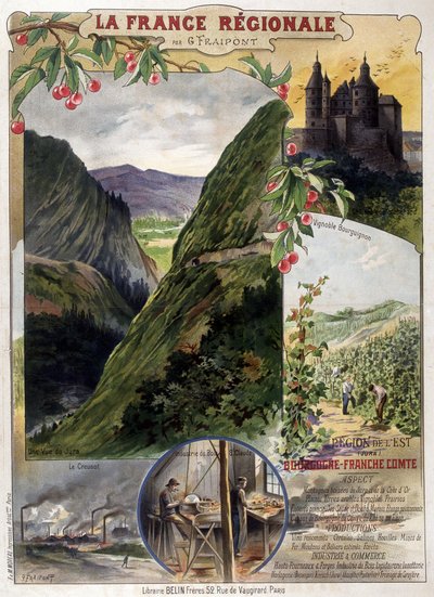 Poster "La France régionale" di G. Fraipont: Borgogna e Franca Contea, inizio XX secolo da Georges Fraipont