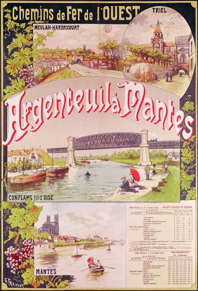 Poster pubblicitario della linea ferroviaria occidentale da Argenteuil a Mantes da Georges Fraipont