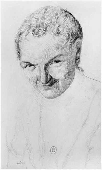 Idiota, illustrazione da un trattato inedito di Jean Etienne Dominique Esquirol (1772-1840) sui pazzi dell