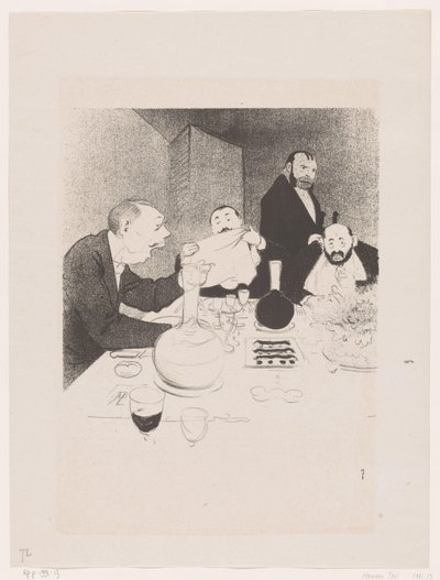 Uomini a tavola durante una cena da Georges Hermann Rene Paul