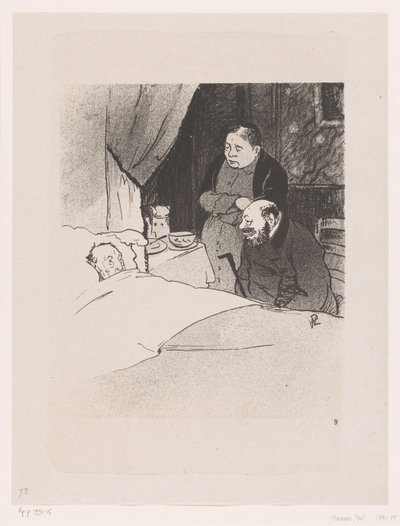 Uomo malato a letto da Georges Hermann Rene Paul