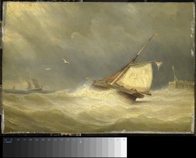 Mare agitato con navi a vela da Georges Johannes Hoffmann