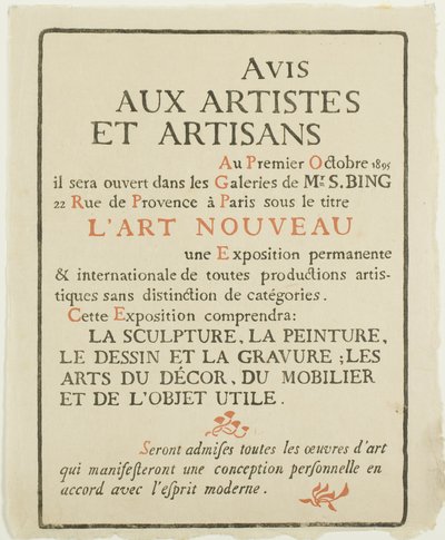Avviso agli artisti e agli artigiani da Georges Lemmen
