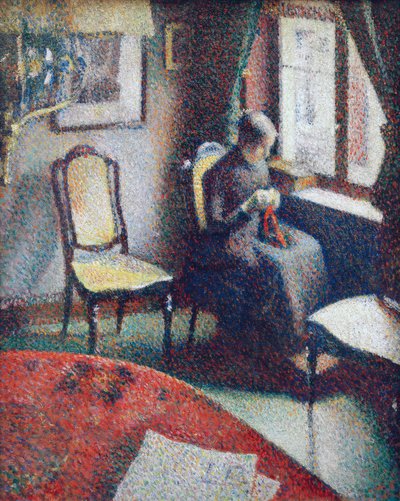 Donna che cuce alla finestra da Georges Lemmen