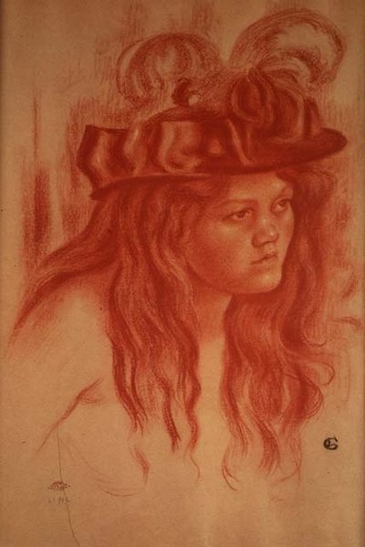 Ragazza con cappello da Georges Lemmen