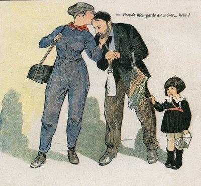 Prenditi cura del bambino... eh? Illustrazione di Georges Paul LEONNEC in 