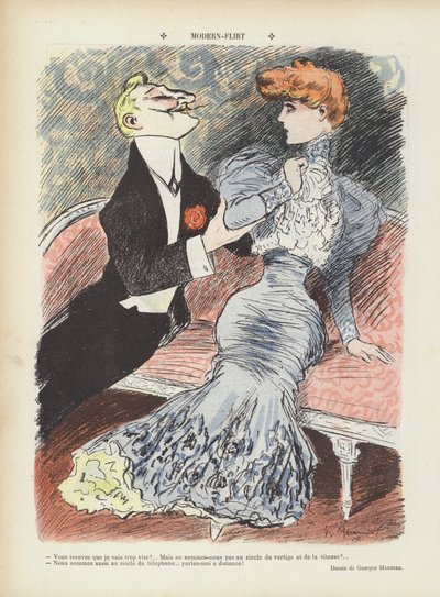 Flirt moderno. Illustrazione per Le Rire da Georges Meunier