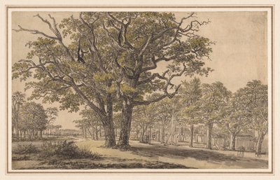 Paesaggio recto Due Vedute di Parigi verso, prima metà 1800s da Georges Michel