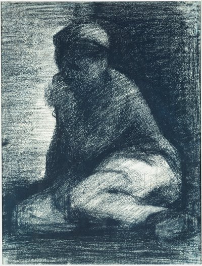 Un Giovane Uomo Accovacciato da Georges Pierre Seurat