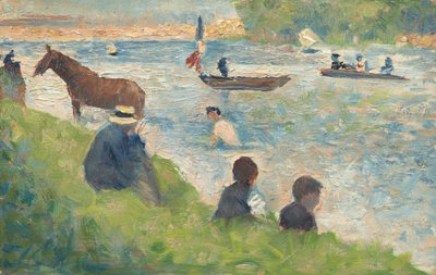 Cavallo e barche, studio per Bagnanti ad Asnières da Georges Pierre Seurat