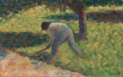 Contadino con una zappa, c. 1882 da Georges Pierre Seurat