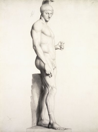 Guerriero con elmo, di profilo da Georges Pierre Seurat