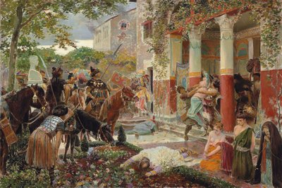 Villa romana in Gallia saccheggiata dagli Unni di Attila. Firmato 