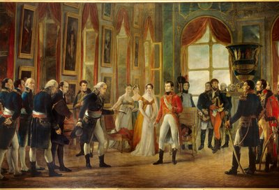 Napoleone I (1769-1821) riceve a Saint-Cloud il Senatus-Consulte che lo proclama imperatore dei Francesi il 18/05/1804 (dietro l