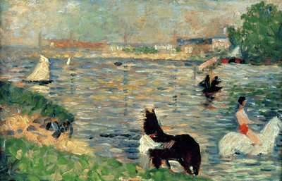 Cavalli in un fiume da Georges Seurat