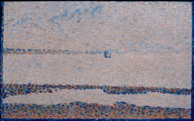 La spiaggia, una barca a Gravelines da Georges Seurat