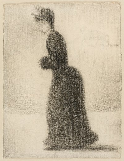Donna con manicotto da Georges Seurat