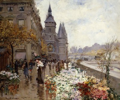 Mercato dei fiori lungo la Senna da Georges Stein