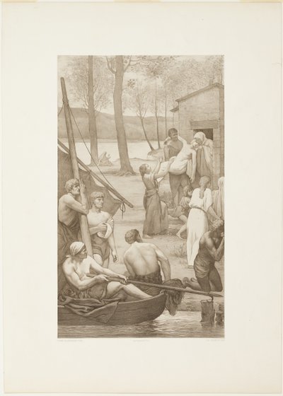 Vita pastorale di Santa Geneviève (pannello di sinistra) da Georges William Thornley