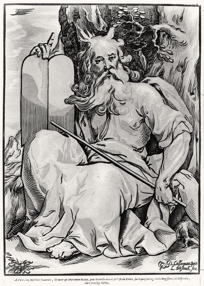 Mosè, inciso da Ludwig Businck (c.1590-dopo 1630) da Georges after Lallemand