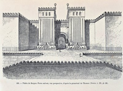 Ricostruzione della porta sud-est del Palazzo di Sargon a Dur-Sharrukin (