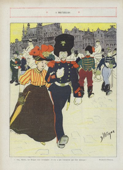 A Bruxelles. Illustrazione per Le Rire da Georges d 1878 1937 Ostoya
