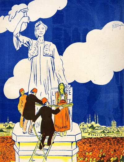 La Turchia lega la Bulgaria alla Statua della Libertà, 1908 da Georges d 1878 1937 Ostoya