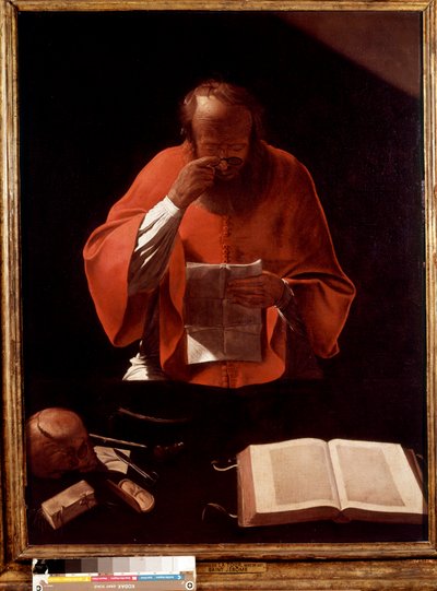 Rappresentazione di San Girolamo che legge da Georges de La Tour