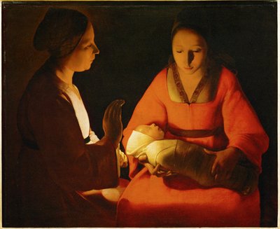 Il neonato (dipinto su tela) da Georges de la Tour